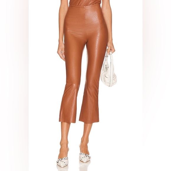 COMMANDO REVOLVE Faux Leather Cropped Flare Pants Large - Picture 2 of 7